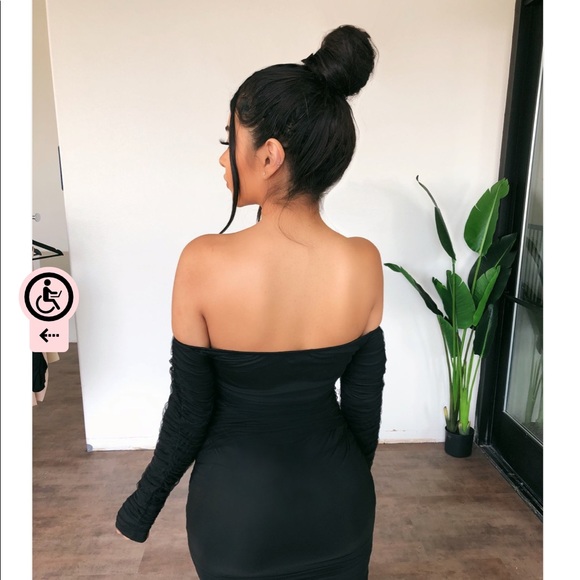 ELSY BLACK MESH DRESS - Picture 2 of 3